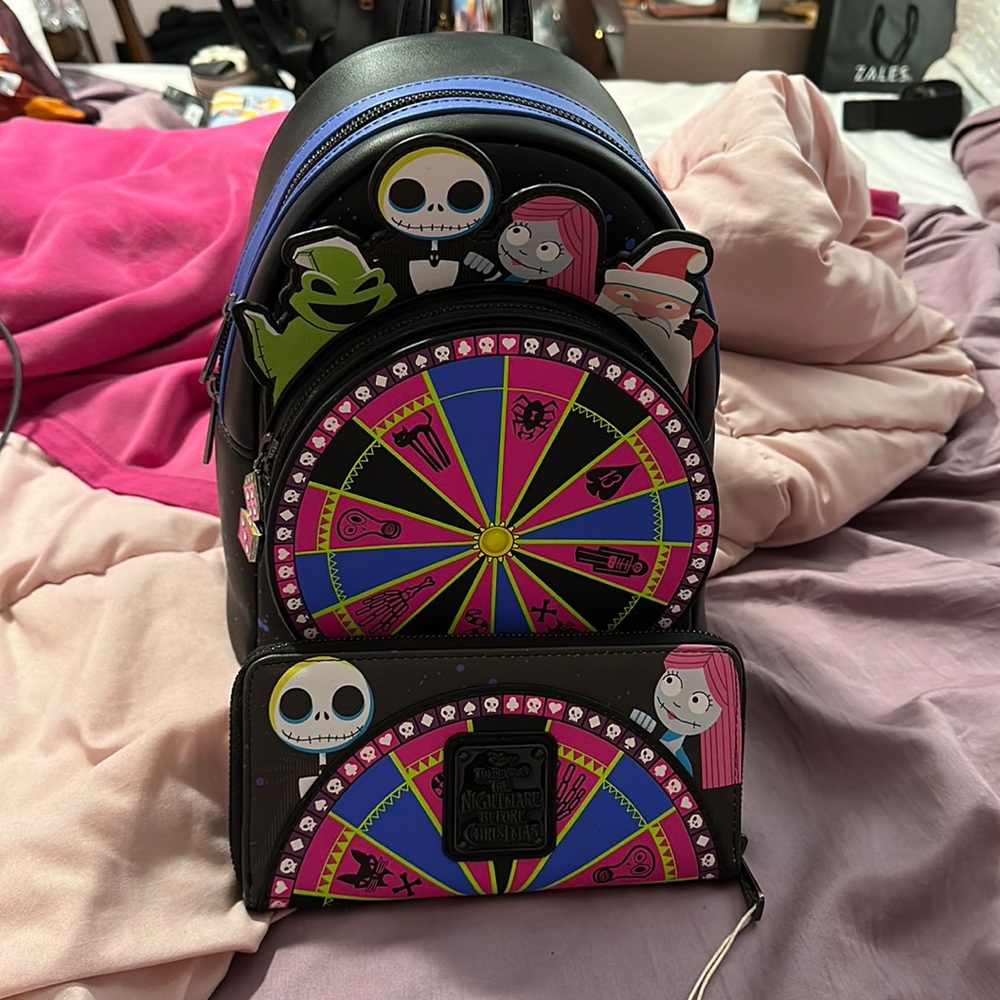 Loungefly nightmare before Christmas Oogie Boogie wheel bag and wallet